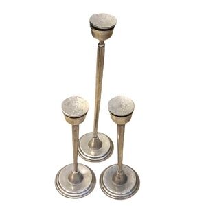 Unbranded set Of 3‎ Silver Colored Candlesticks, NWOT